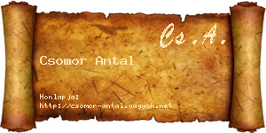 Csomor Antal névjegykártya